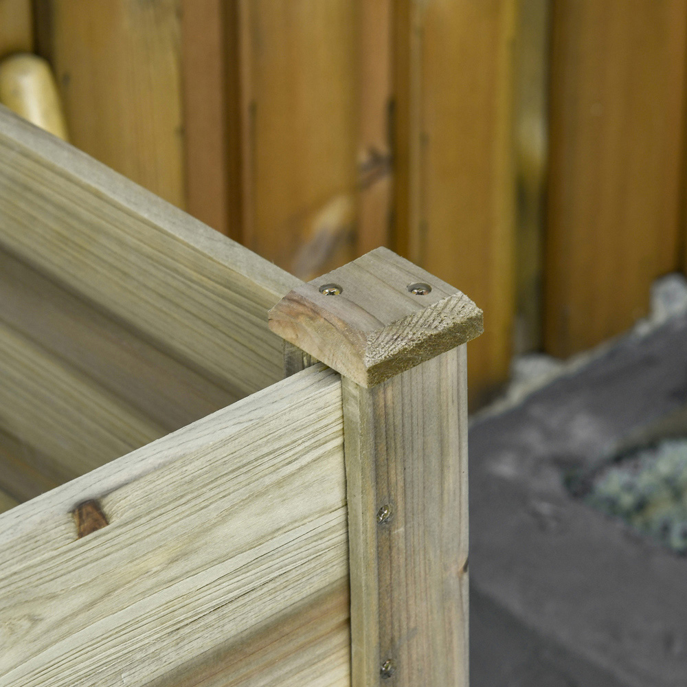 Outsunny Wooden Raised Planter Bed with Shelf 76 x 51 x 91cm Image 3