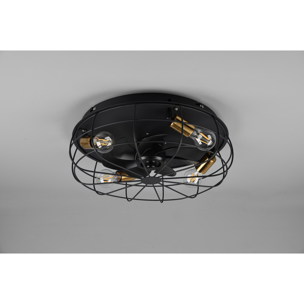 RIO Trondheim Matt Black Ceiling Fan Light with Remote Control Image 3