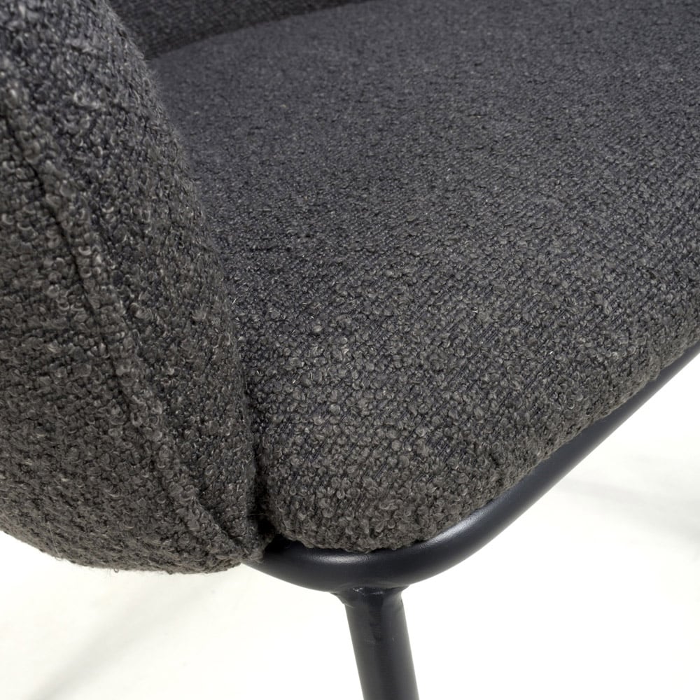 Shankar Lola Set of 2 Grey Boucle Dining Chair Image 7