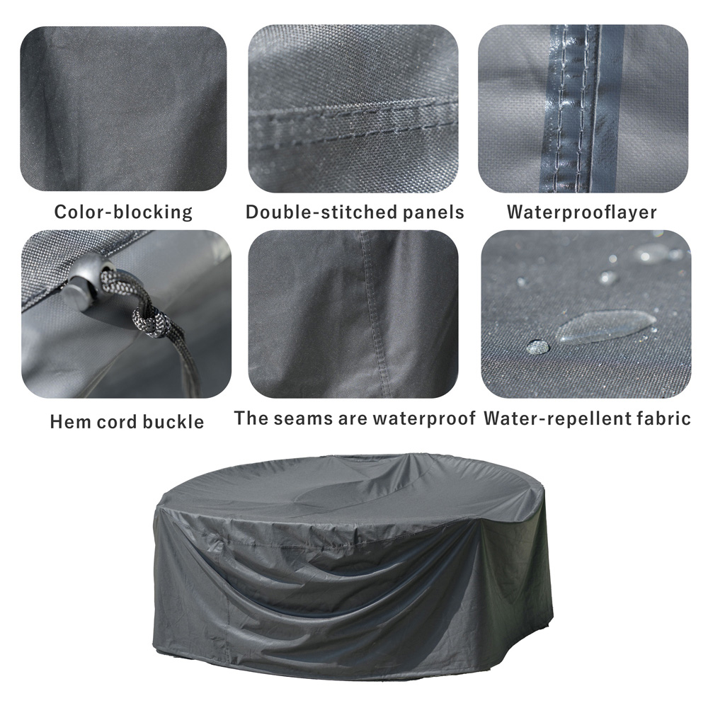 Direct Wicker Black Waterproof Round Rain Cover 235 x 70cm Image 7
