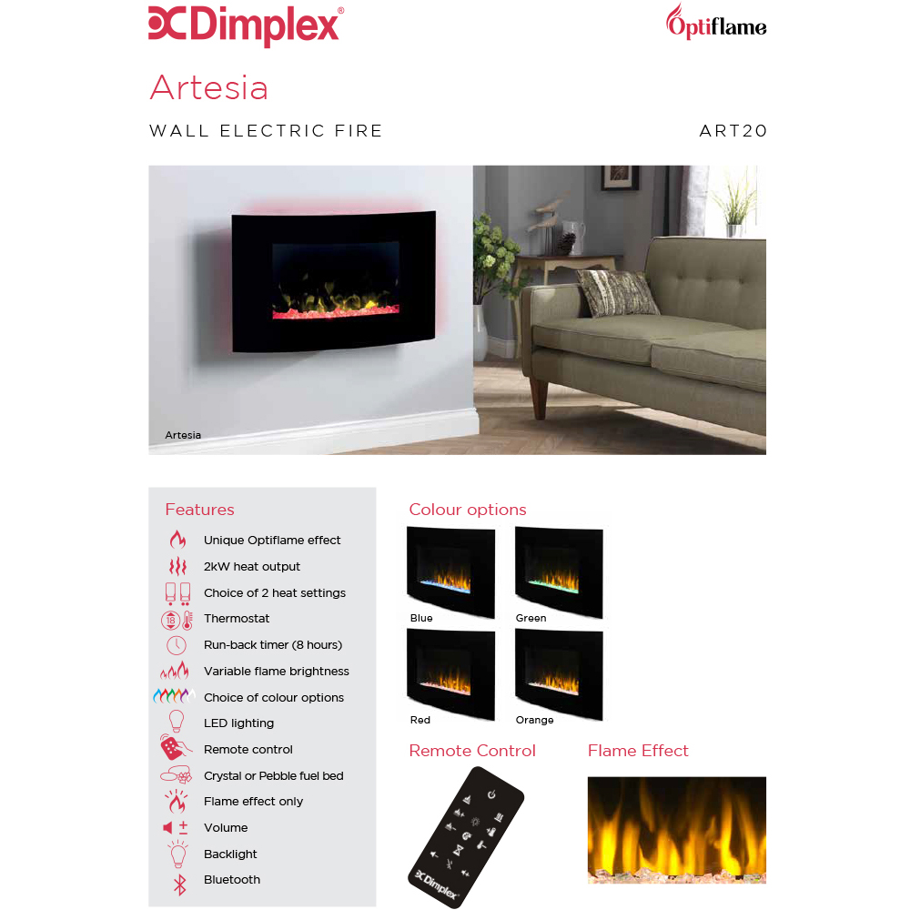 Dimplex Artesia Optiflame Fire Image 4