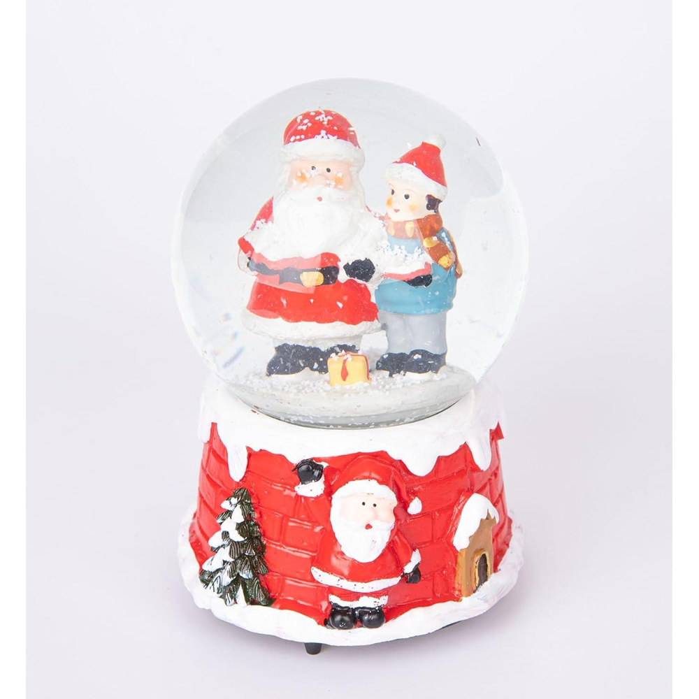 Single Shatchi Christmas Santa Tree Scene Resin Base Musical Snowglobe in Assorted Style Image 2
