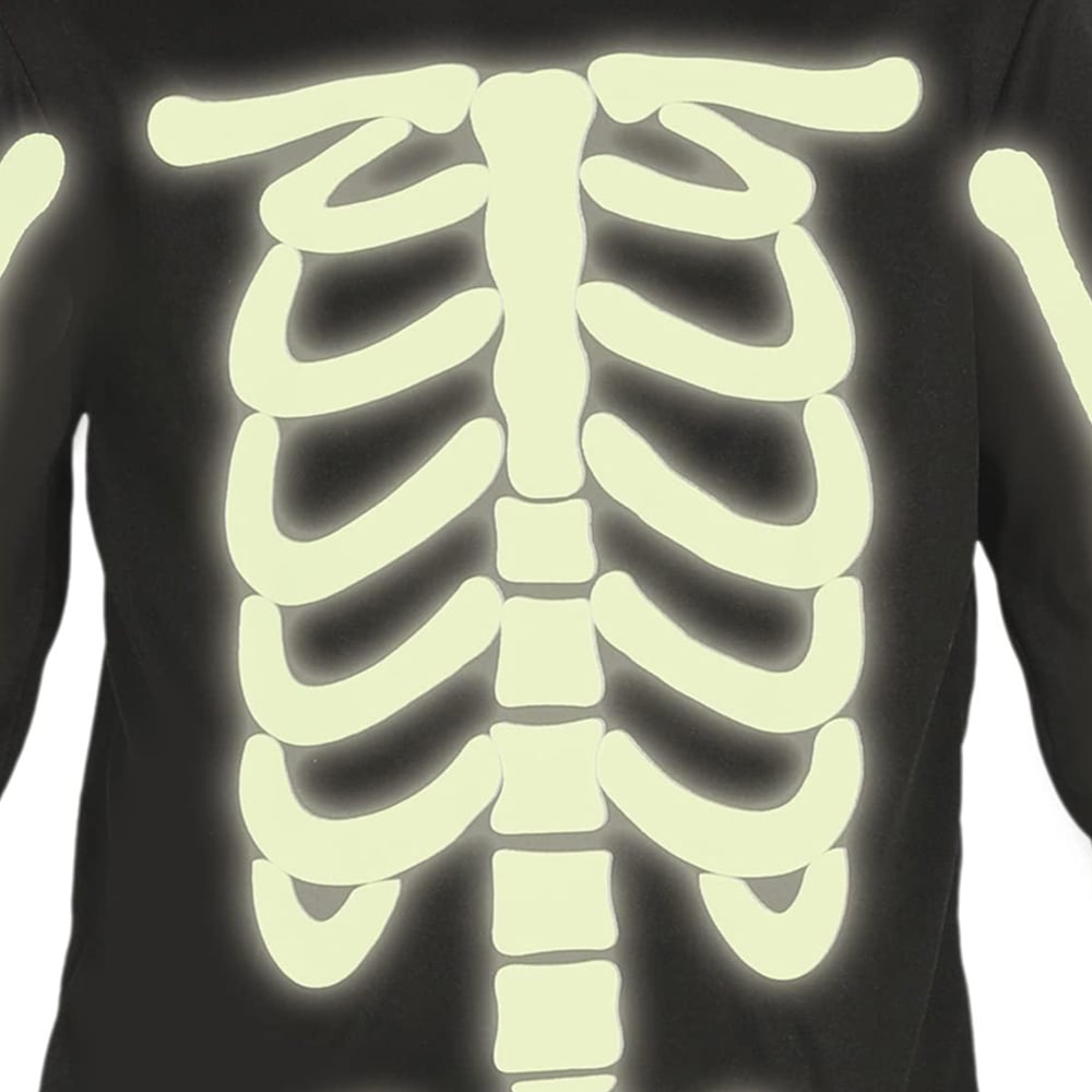 Fiestas Guirca Black Glow In The Dark Skeleton Kids Halloween Costume 5 to 6 Years Image 2