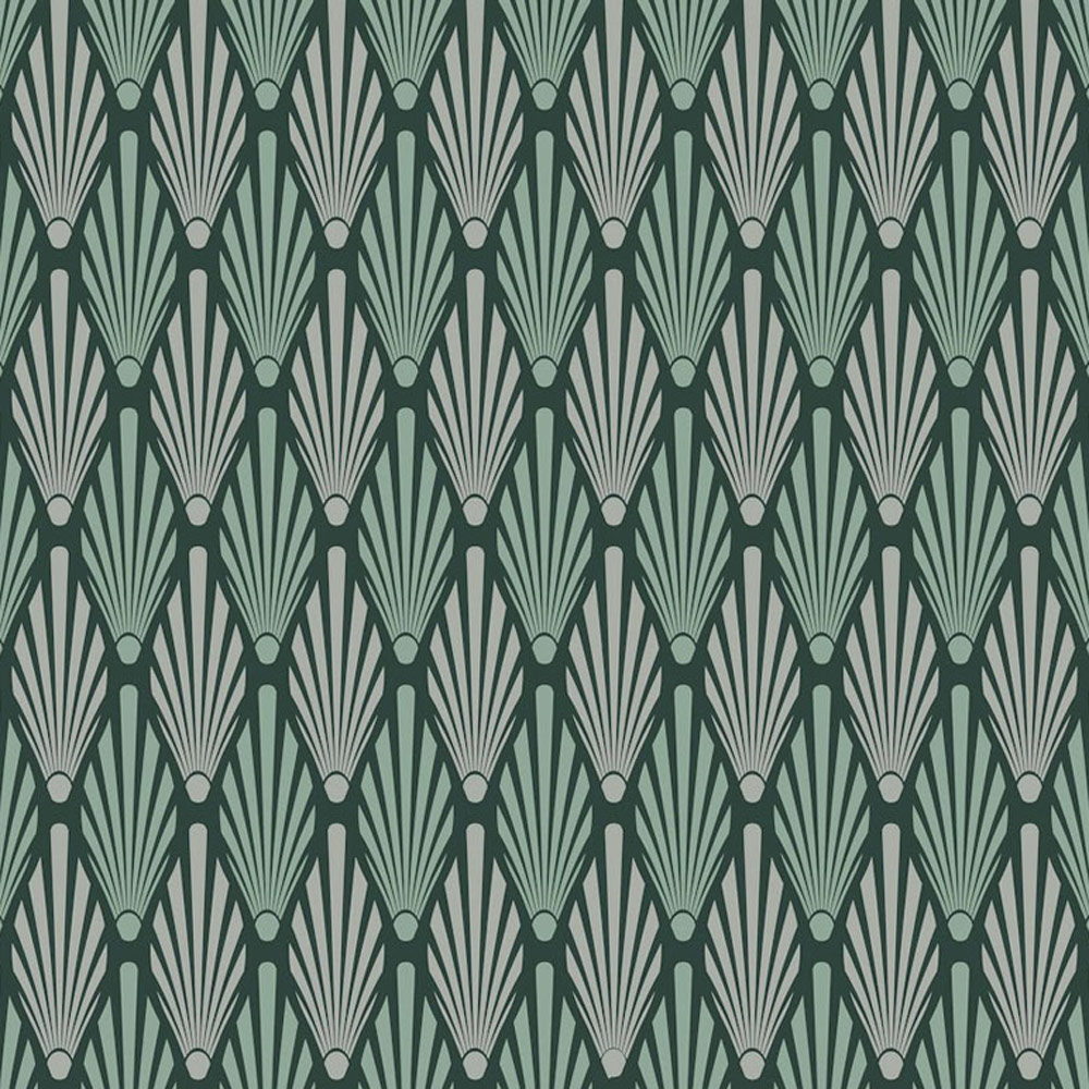 Bobbi Beck Eco Luxury Bold Art Deco Fan Green Wallpaper Image 1