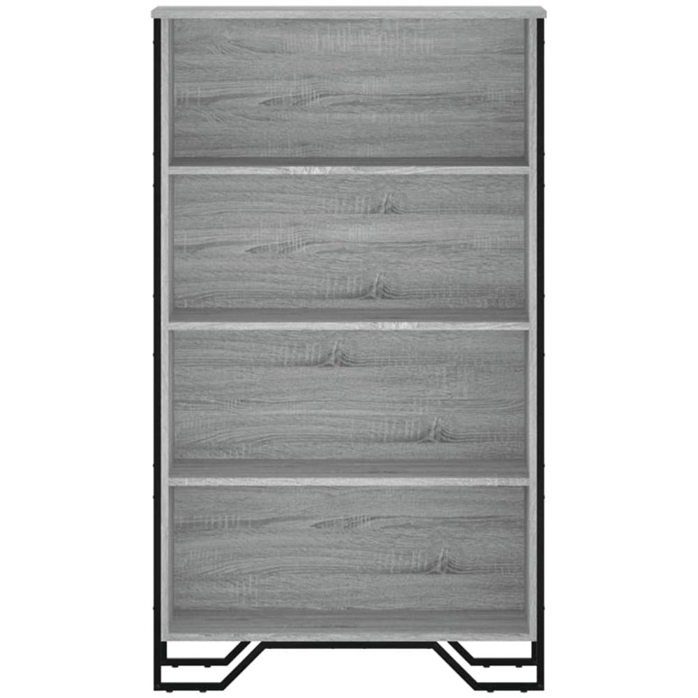 vidaXL 4 Shelf Grey Sonoma Bookcase Image 4