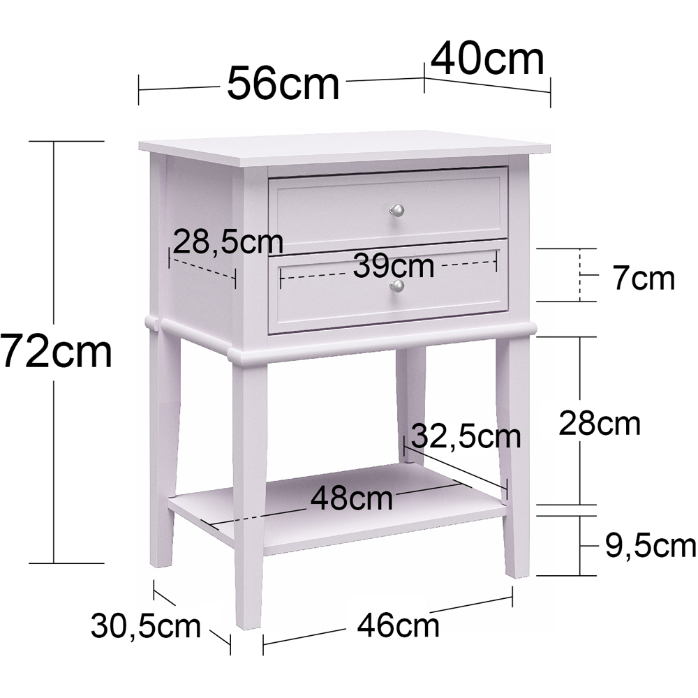 Dorel Franklin 2 Drawer Blue Accent Table Image 8