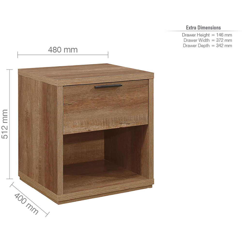 Birlea Stockwell Rustic Oak Effect 4 Piece Bedroom Furniture Set Image 8