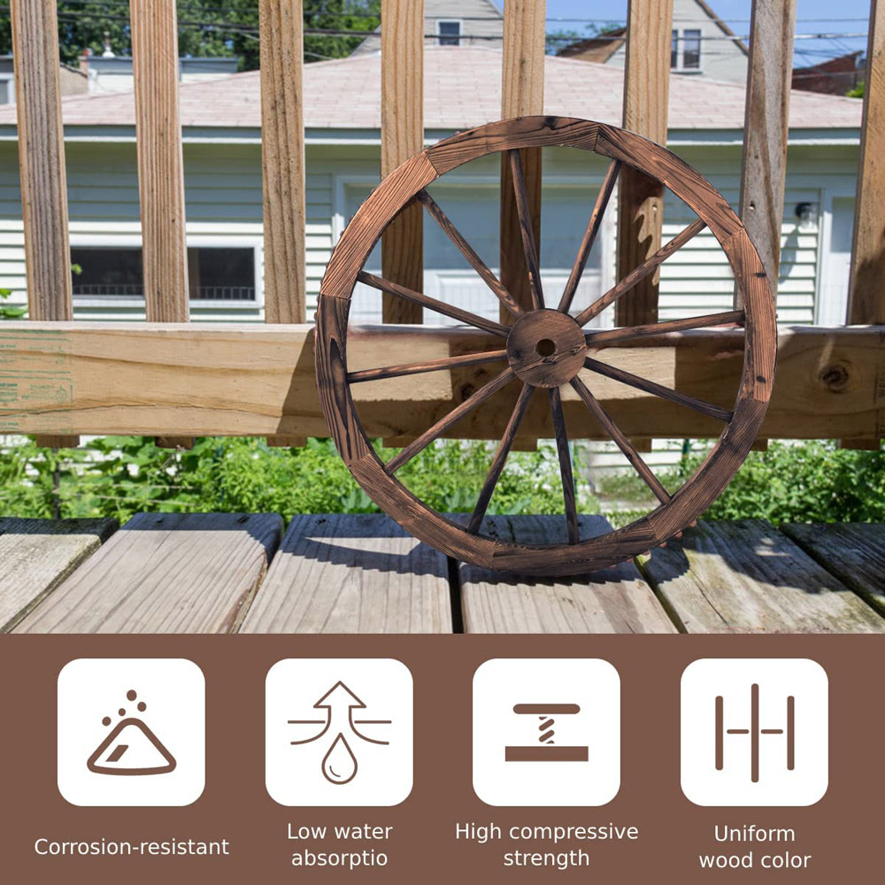 Costway Decorative Wooden Wheels 76cm Set of 2 Image 6