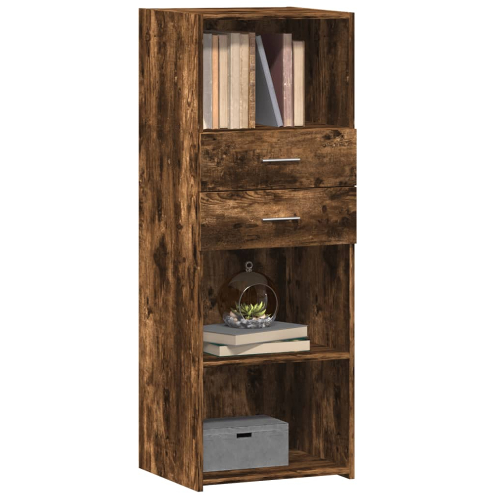 vidaXL 2 Drawer 3 Shelf Smoked Oak Highboard Image 3