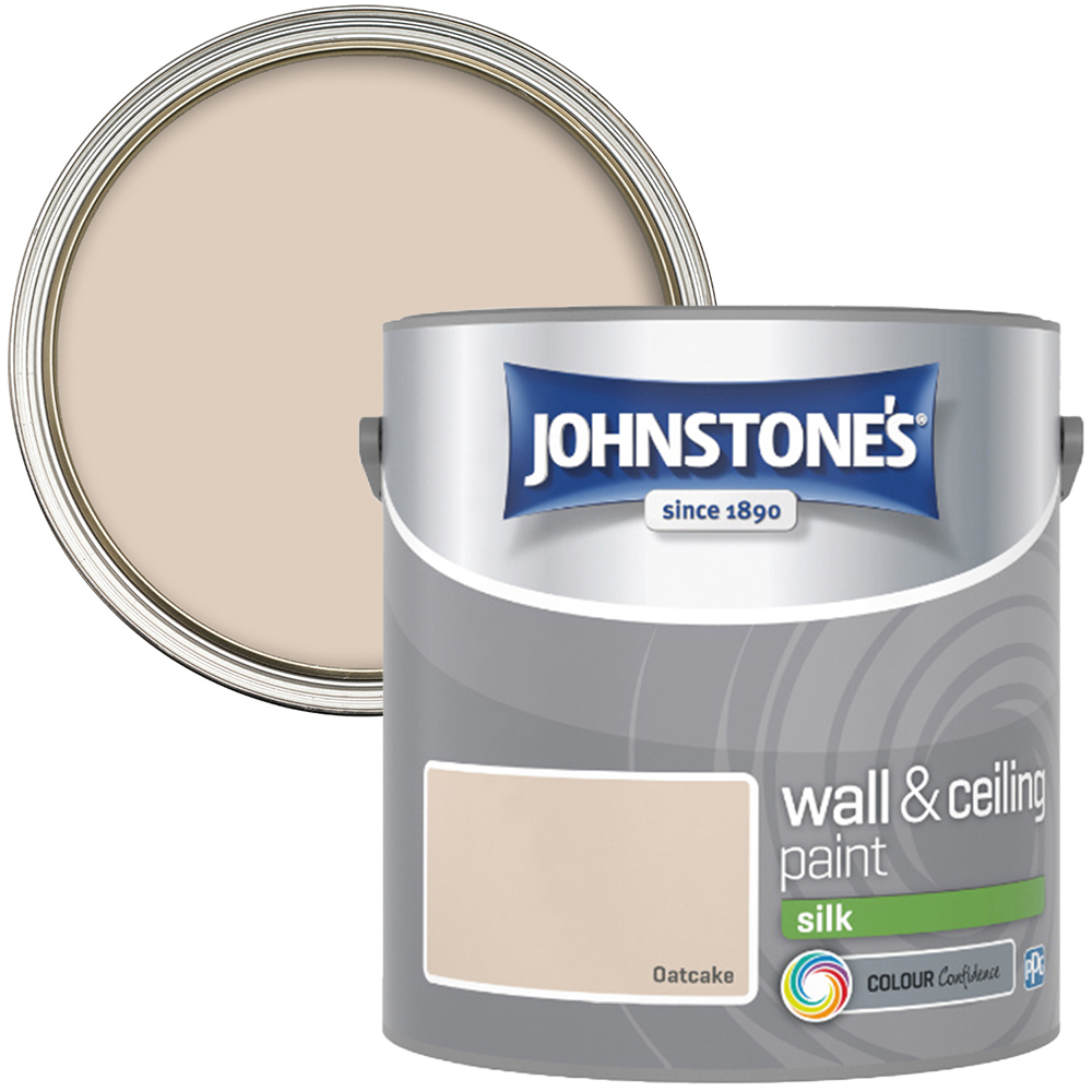 Johnstone's Walls & Ceilings Oatcake Silk Emulsion Paint 2.5L Image 1