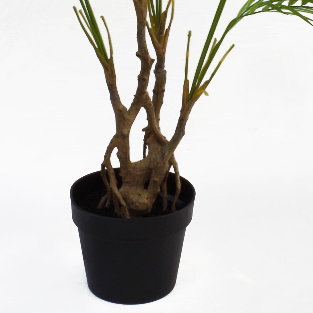 Leaf Realistic Twisted Trunk Areca Palm Artificial Plant with Copper Metal Planter 90cm Image 4