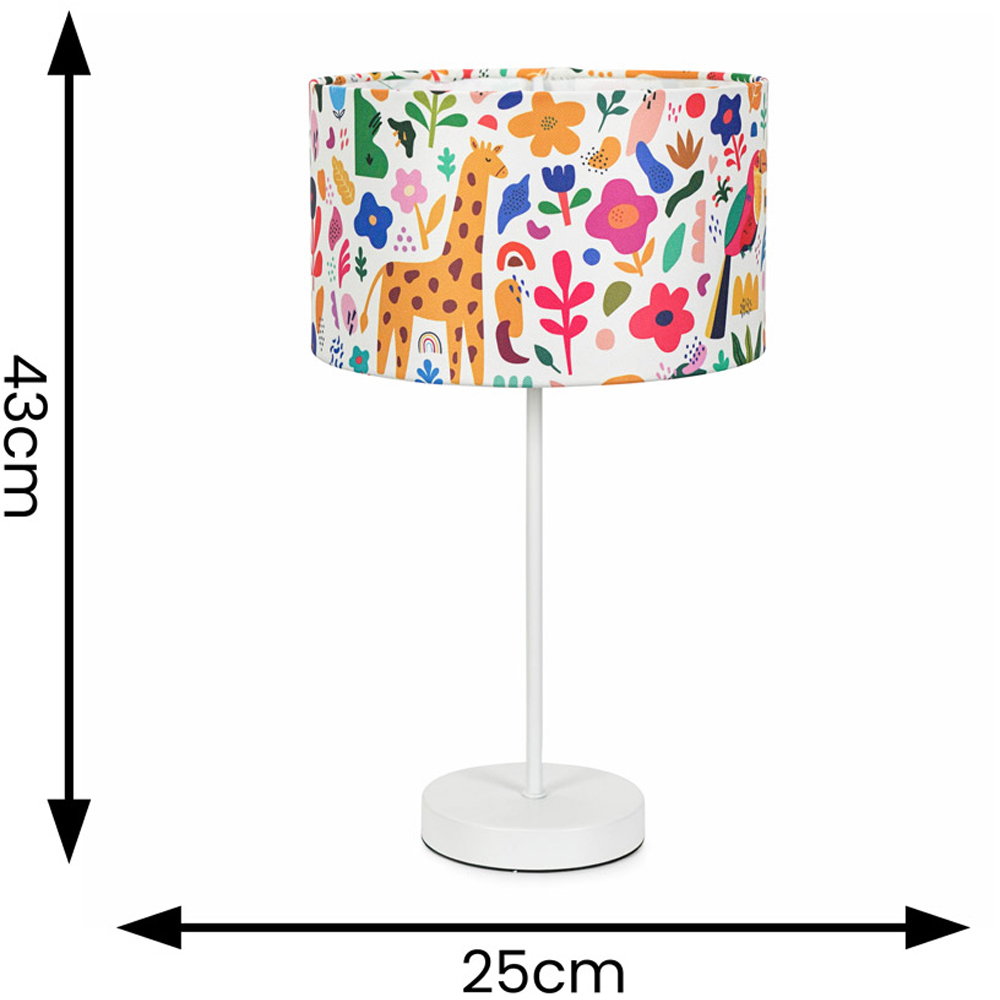 ValueLights Charlie Tropical Shade White Metal Single Stem LED Table Lamp Image 4
