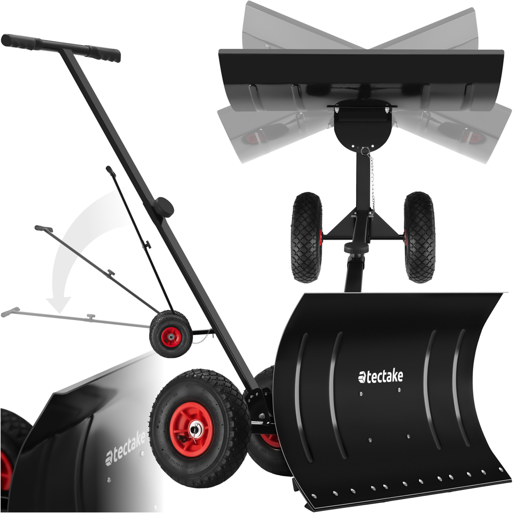 tectake Height Adjustable Snow Shovel on Wheels Muttler Image 2