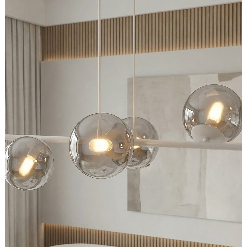 Emibig Magnus 6 Light Grey and Graphite E14 Ceiling Pendant Light Image 5