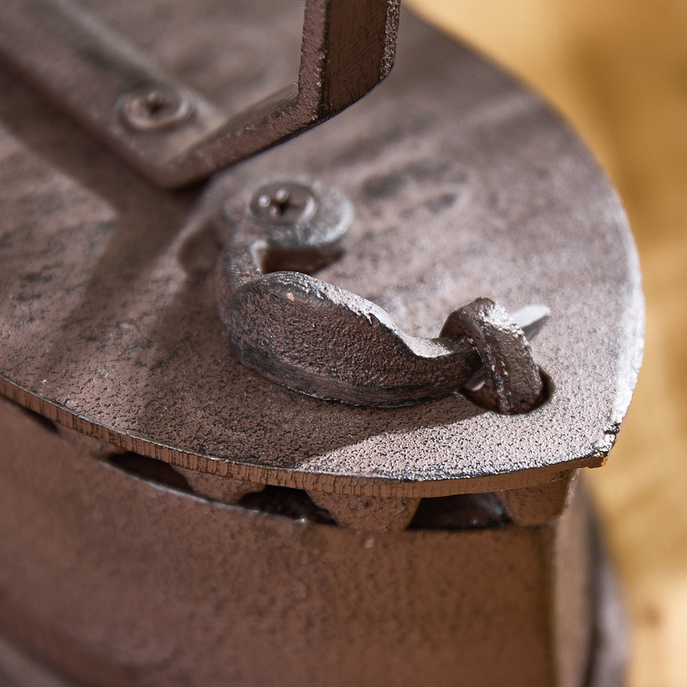 Dibor Vintage Cast Iron Trinket Sewing Box with Wooden Handle Image 4