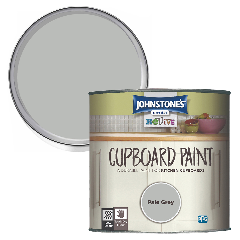 Johnstone's Kitchen Pale Grey Satin Cupboard Paint Image 1