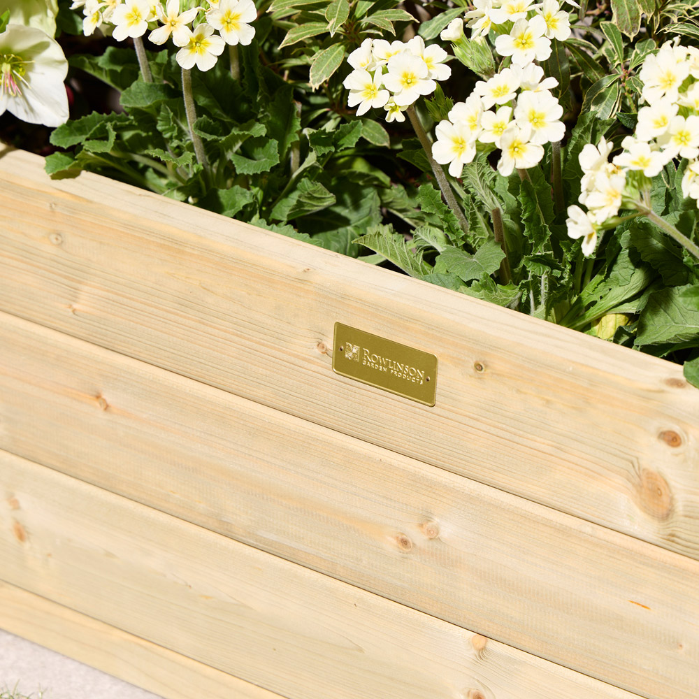 Rowlinson Marberry Natural Wooden Garden Planter 30 x 100 x 40cm Image 3