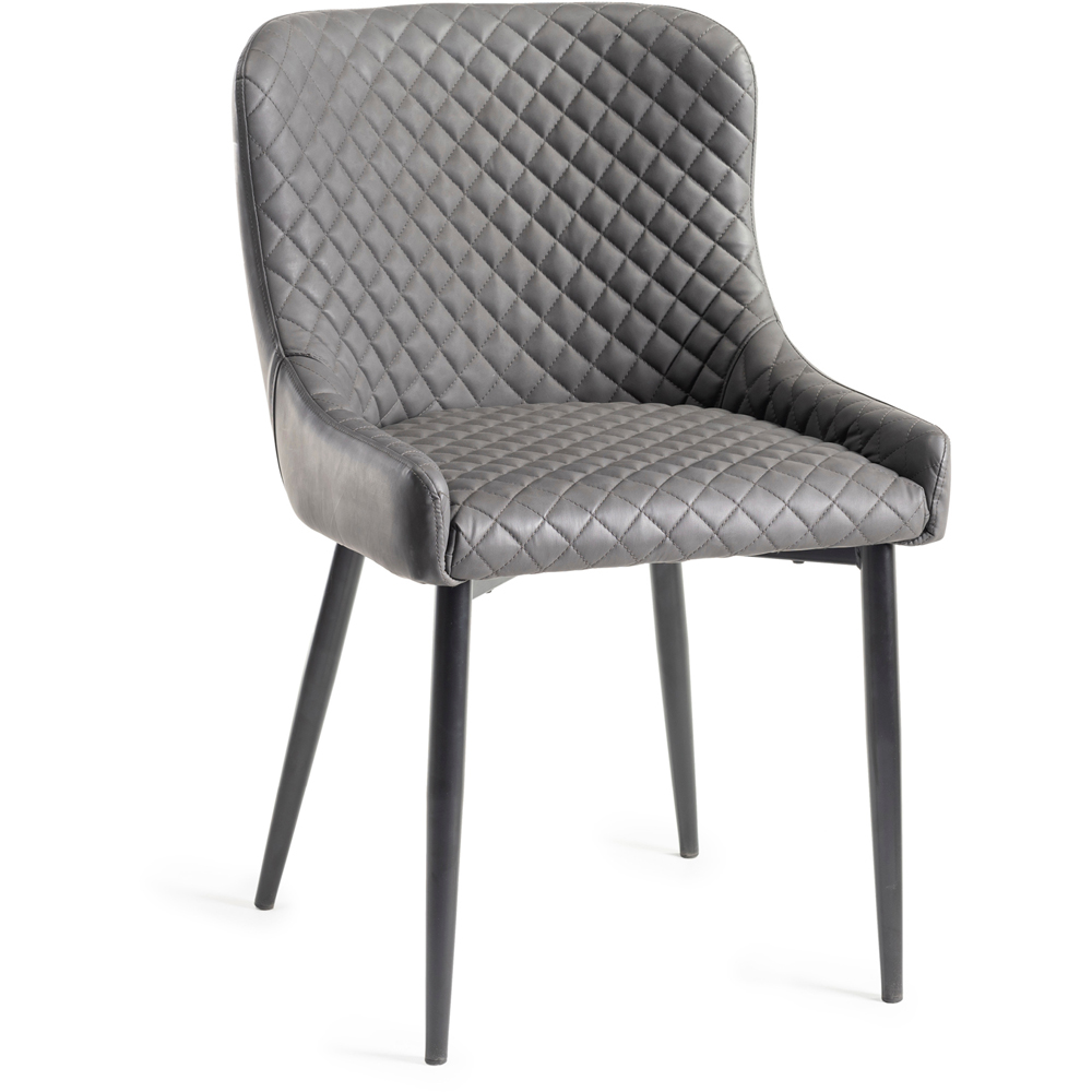 Bentley Designs Cezanne Set of 2 Dark Grey Velvet Dining Chair Image 2