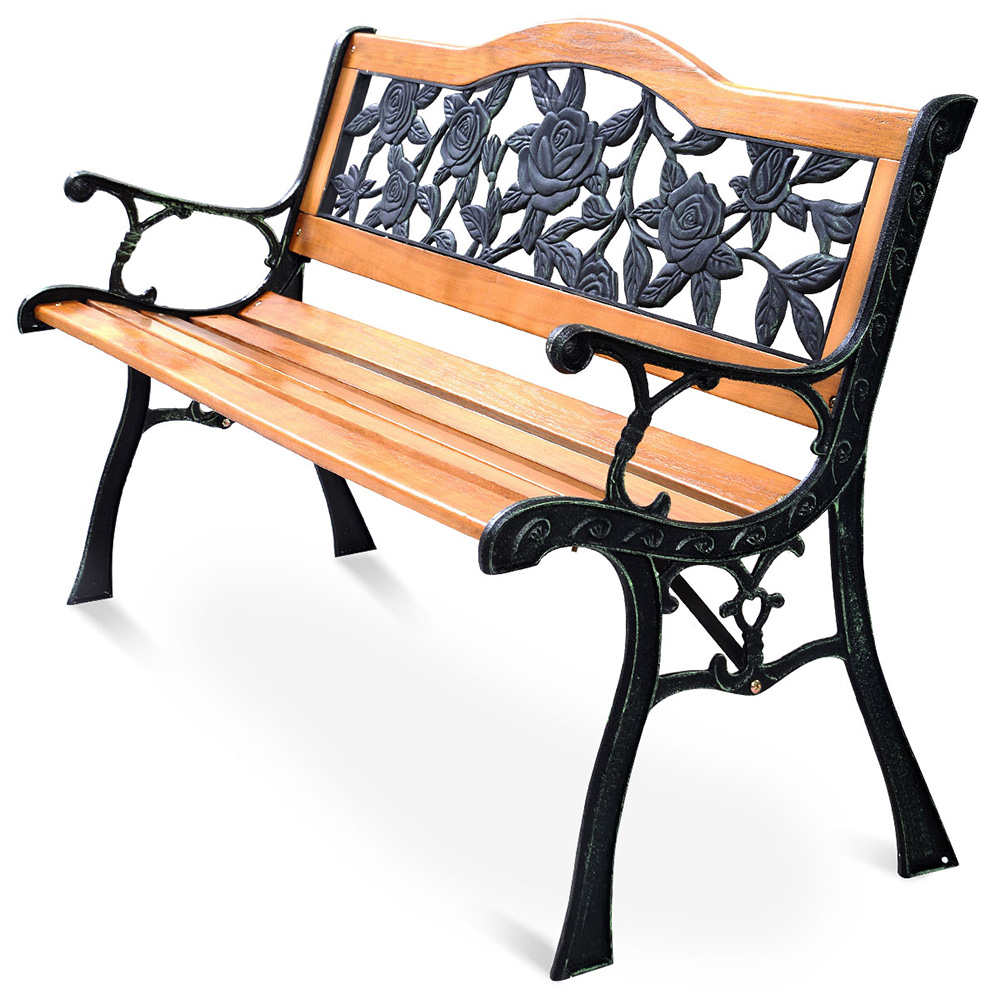 Costway 3 Seater Patio Garden Bench with Curved Armrests Image 3