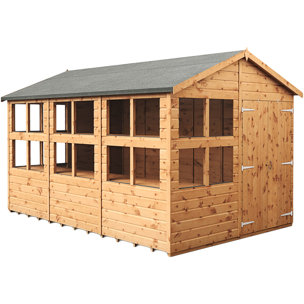 Empire Sheds 8 x 12ft 2 Door Dipped Treated Tongue and Groove Apex Potting Shed Image 1