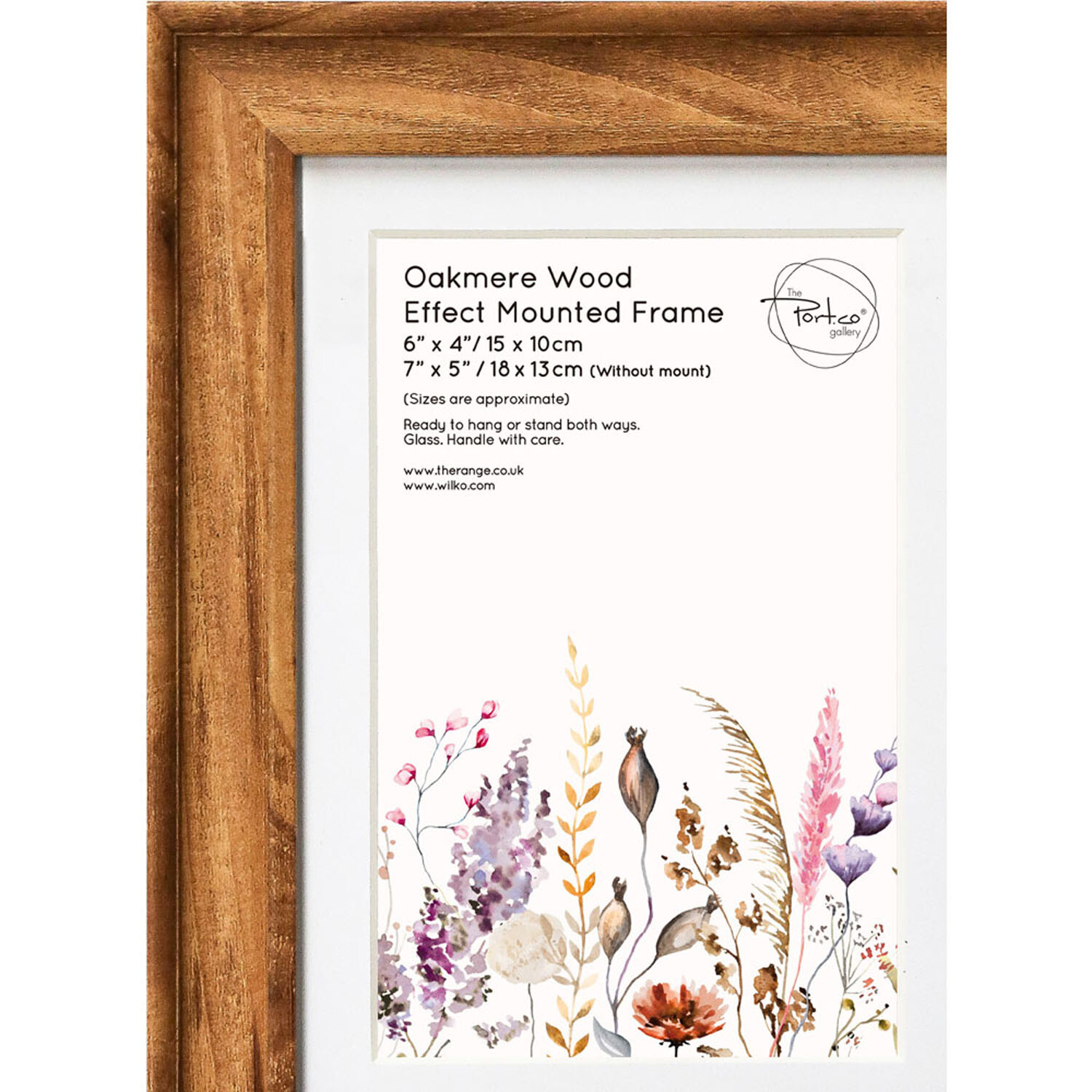 Oakmere Wood Effect Mounted Photo Frame Brown 6 x 4 inch Image 3