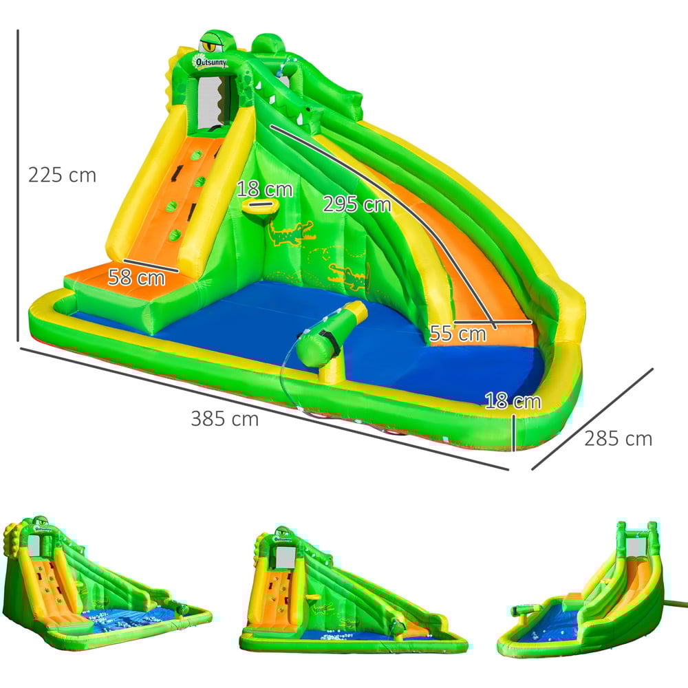 Outsunny Kids Dinosaur Theme Bouncy Castle with Blower Image 7