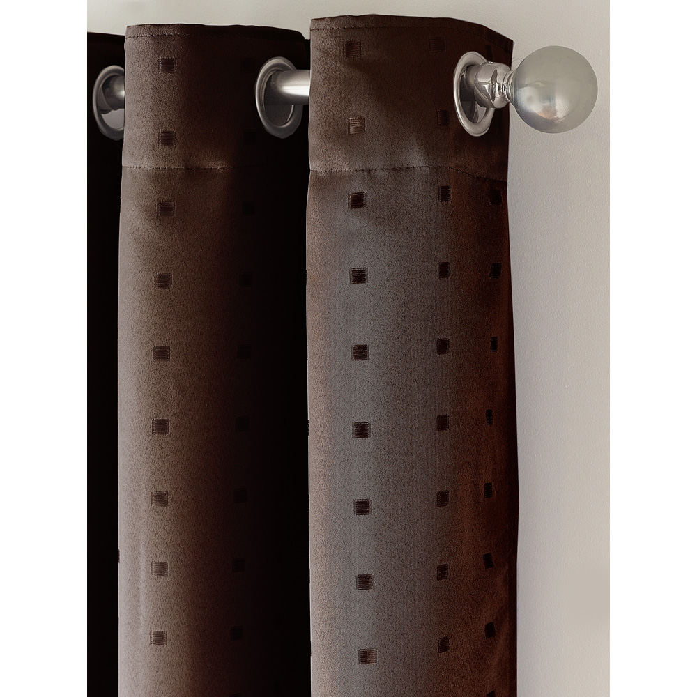Alan Symonds Madison Chocolate Ring Top Curtain 168 x 137cm Image 5