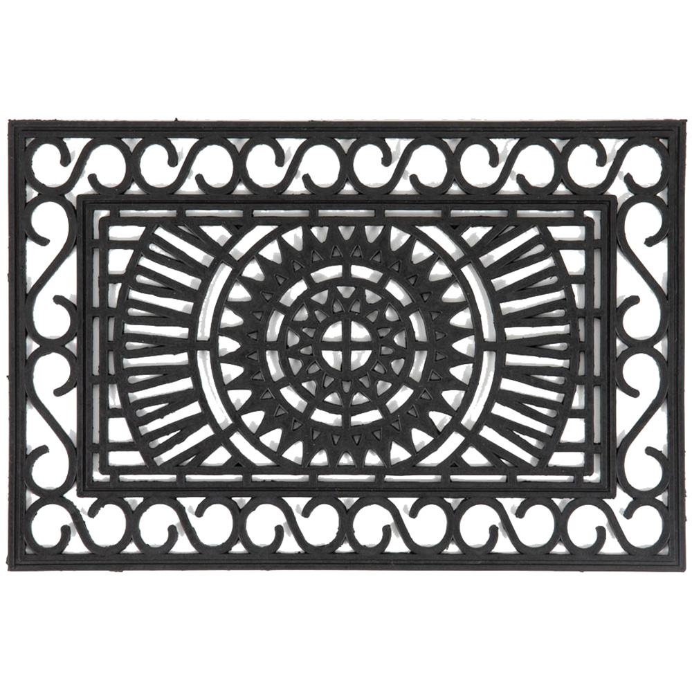 Partington Black Napoli Rubber Doormat 45 x 75cm Image 1