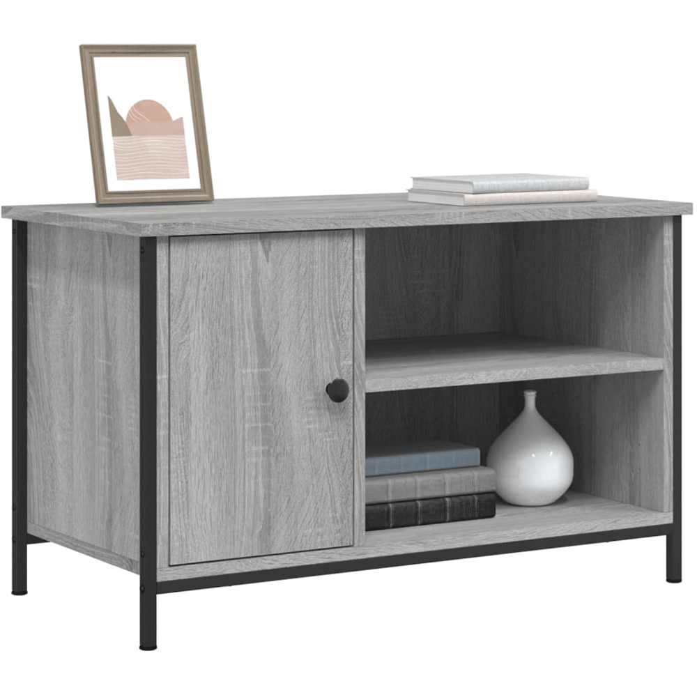 vidaXL Single Door 2 Shelf Grey Sonoma TV Cabinet Image 3