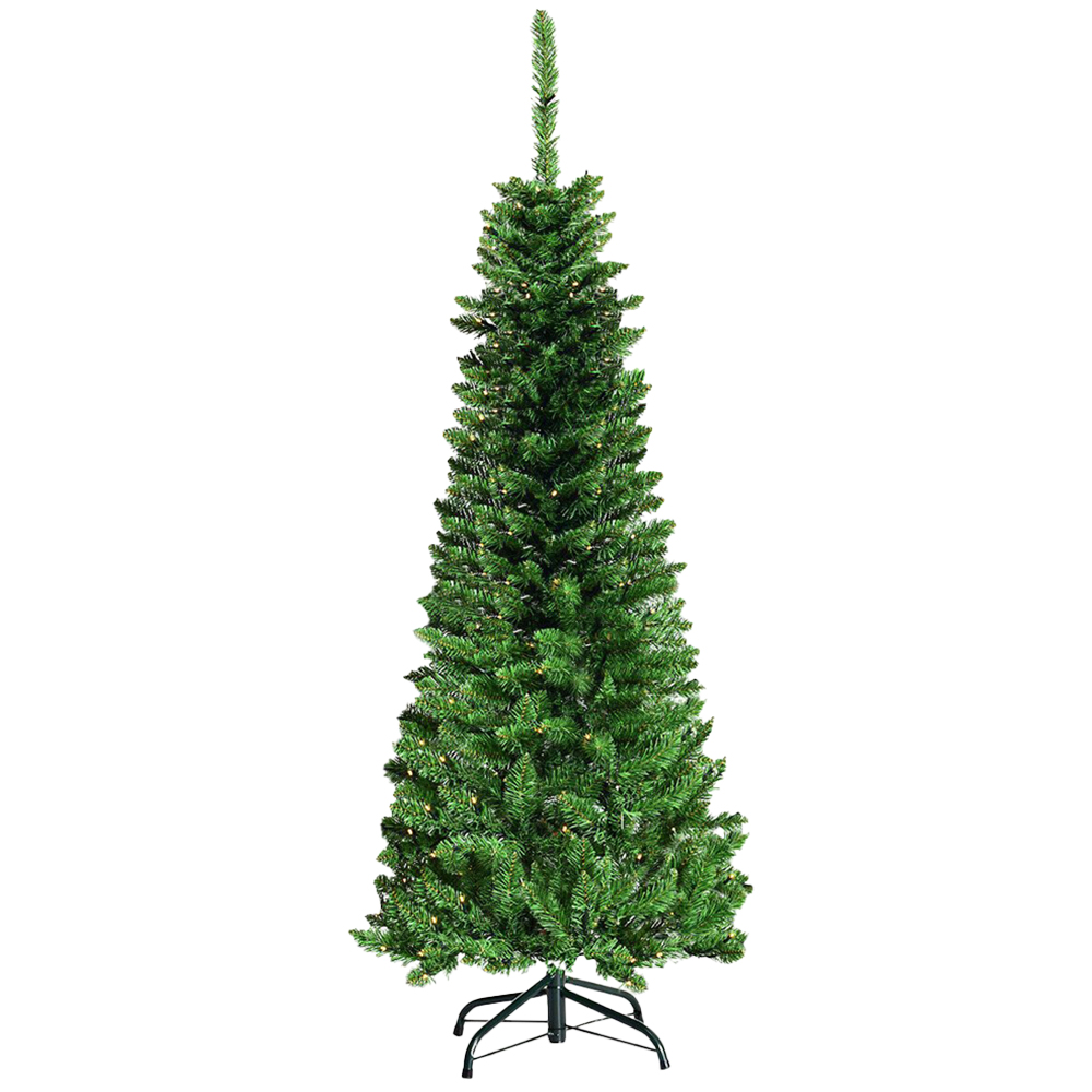 Costway Pre Lit Artificial Pencil Christmas Tree 6.5ft Image 1