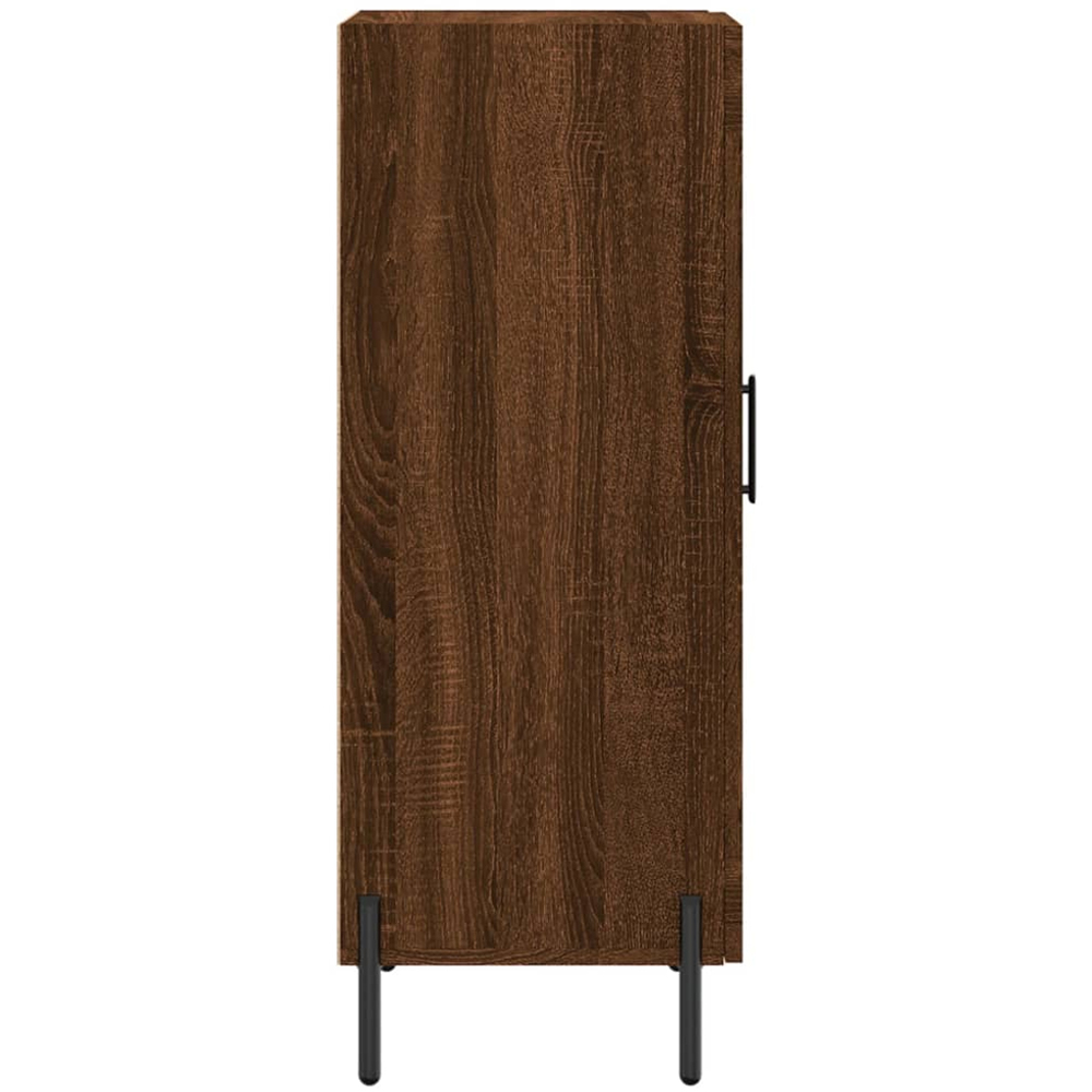 vidaXL Single Door 3 Shelf Brown Oak Sideboard with Metal Legs Image 7