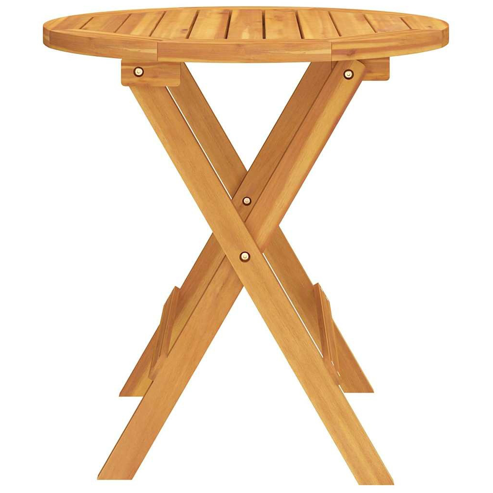 Walplus 2 Seater Natural Solid Acacia Wood Small Foldable Bistro Table Image 4