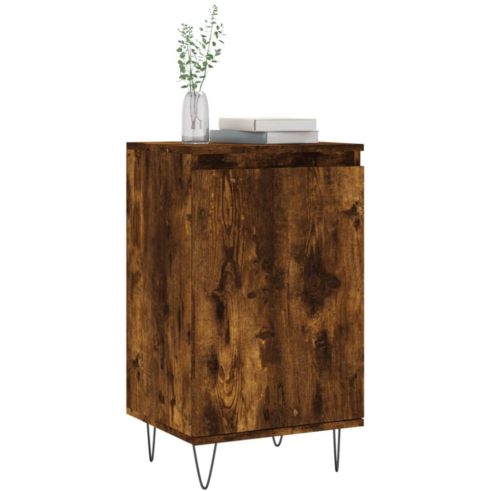 vidaXL Single Door Smoked Oak Sideboard Set of 2 Image 3