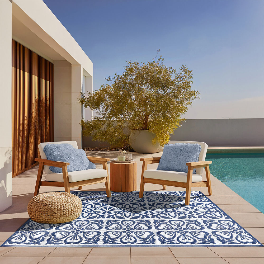 Santorini Outdoor Rug Blue Image 3