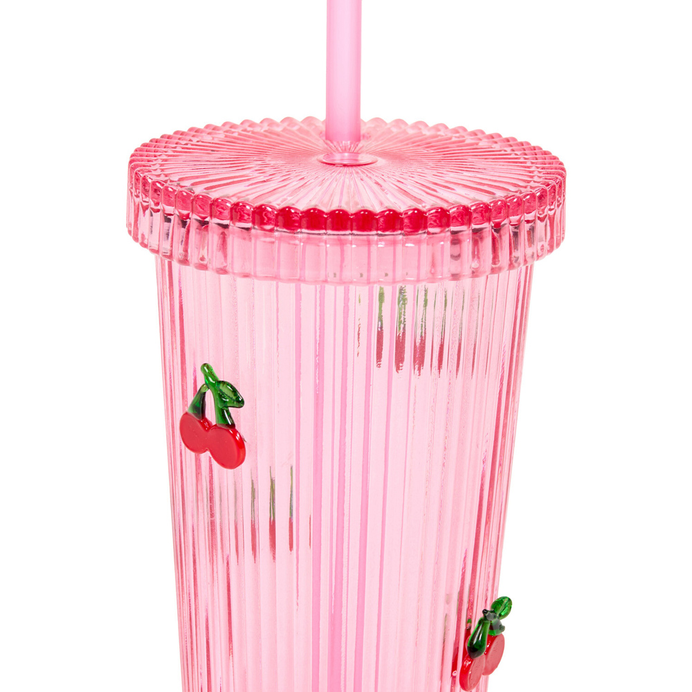 Glass Drinking Jar With Fruit Decal Image 7