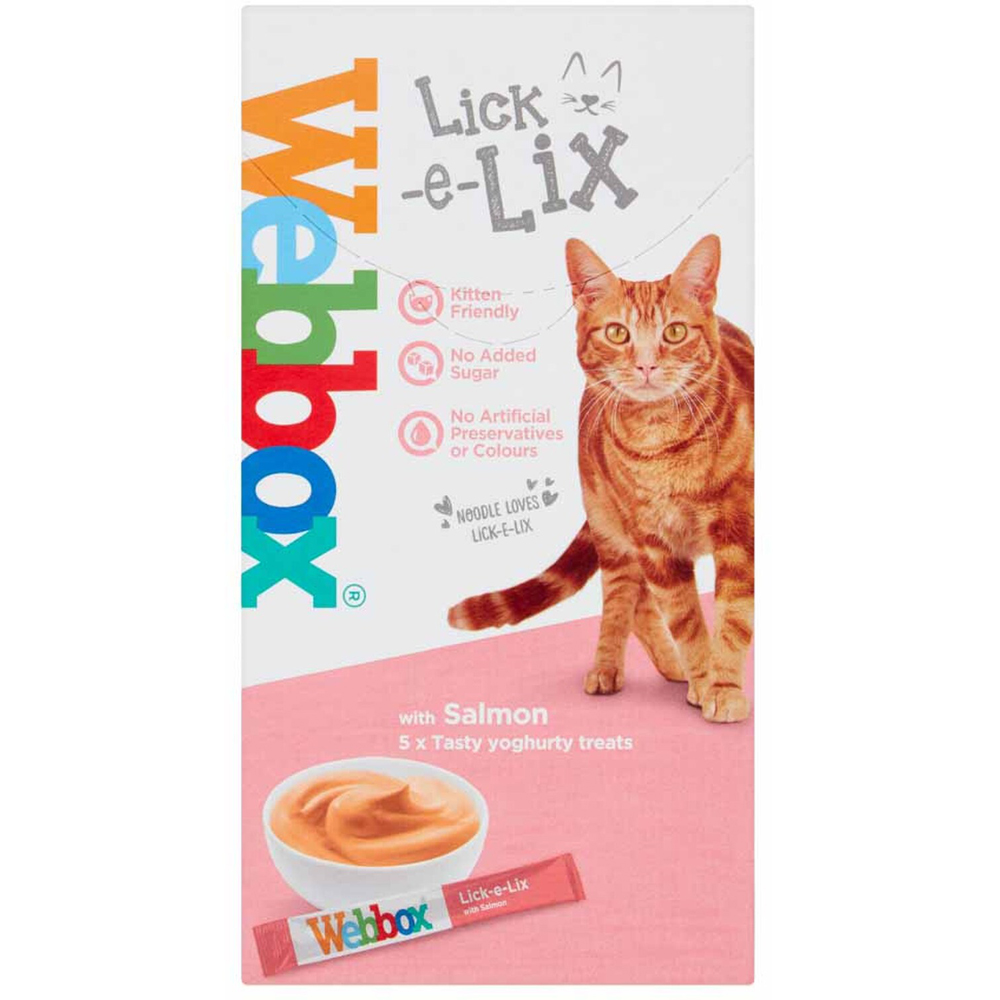 Webbox Lick-e-Lix with Salmon Tasty Yoghurty Cat Treat 15g 5 Pack Image 1