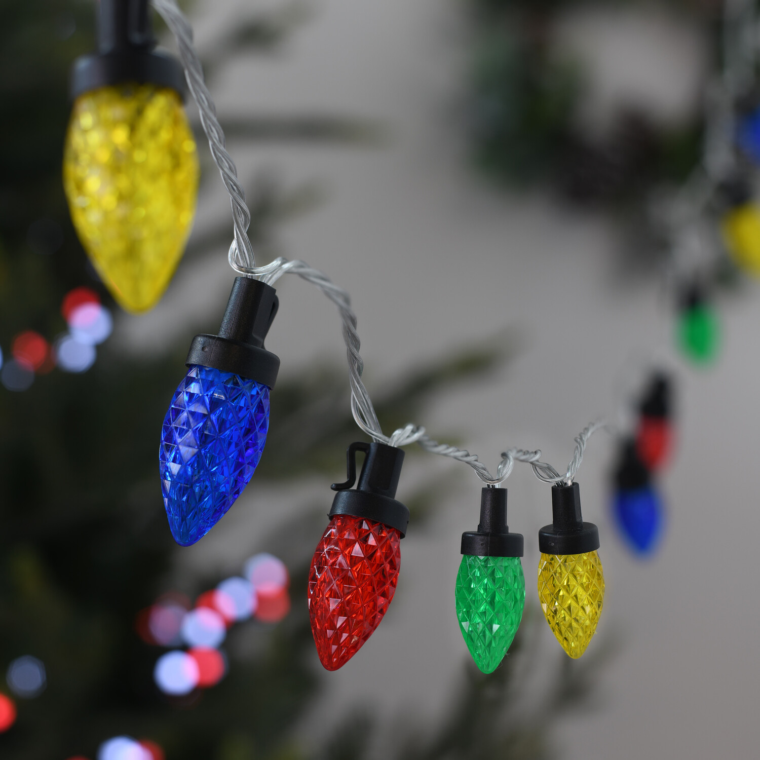Christmas Multicolour Cone String Light Chain Image 2
