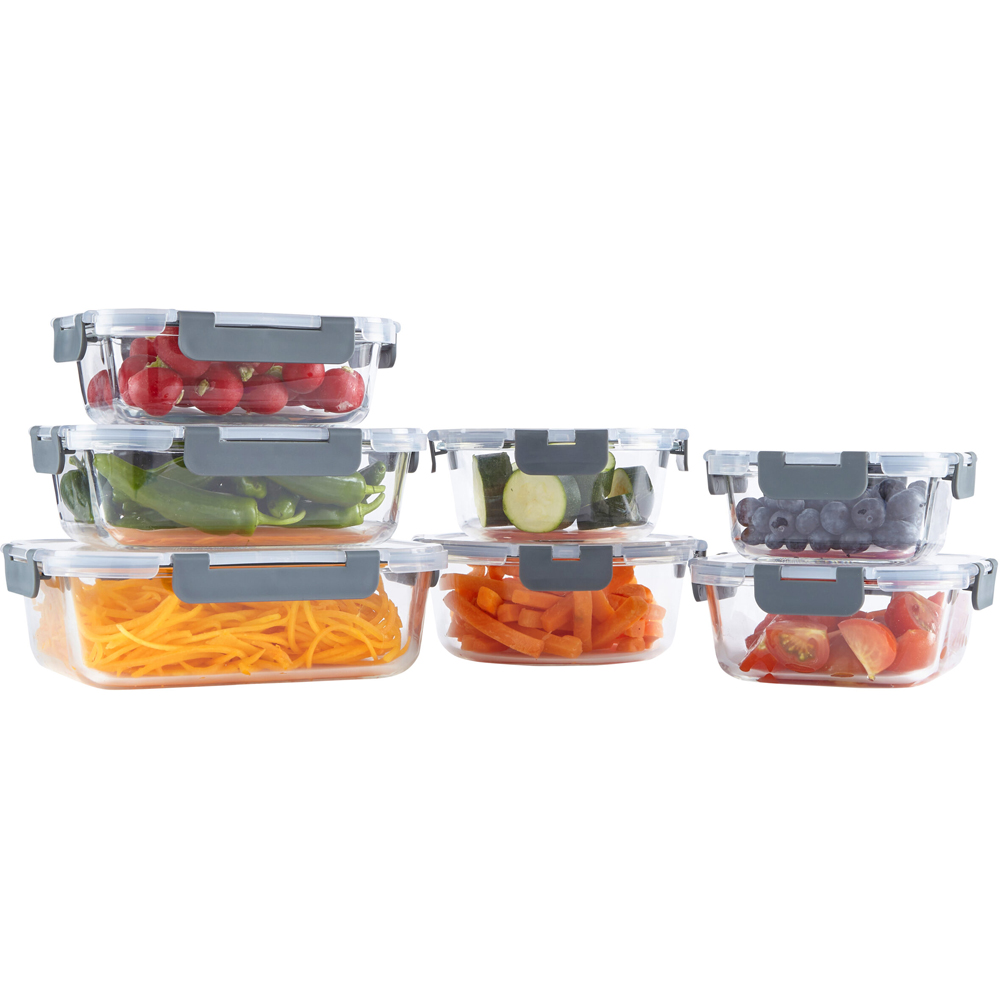 Neo 7 Piece Glass Food Storage Container Set with Lids Image 1