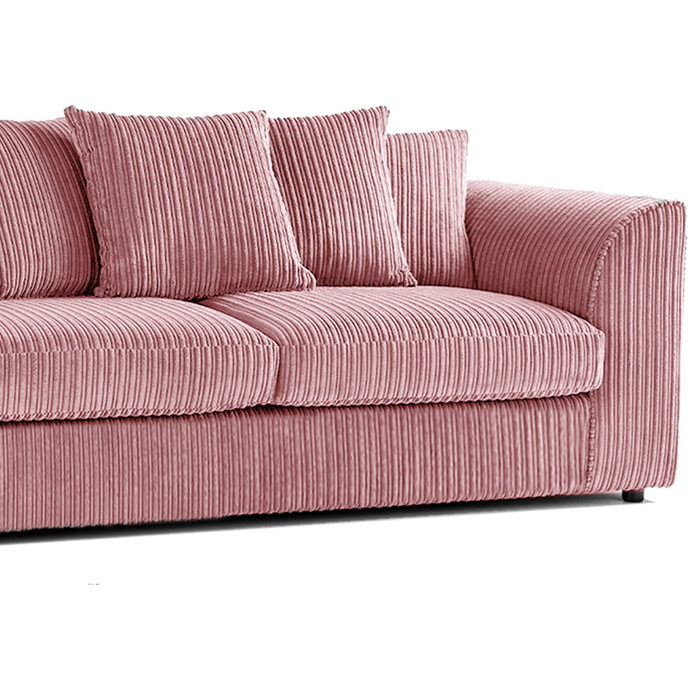 Luxor 6 Seater Pink Jumbo Cord Scatter Back Sofa Suite Image 3
