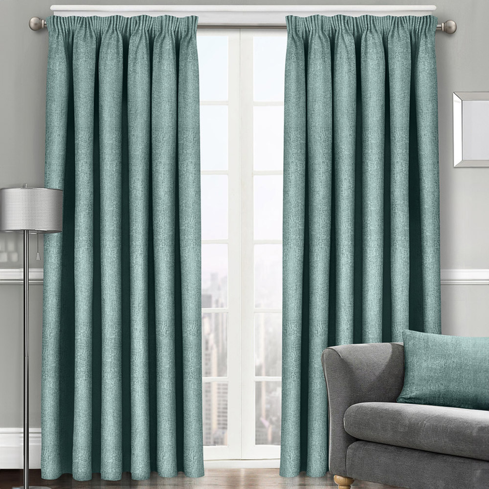 Velosso Westwood Duck Egg Tape Top Curtains 117 x 137cm Image 1