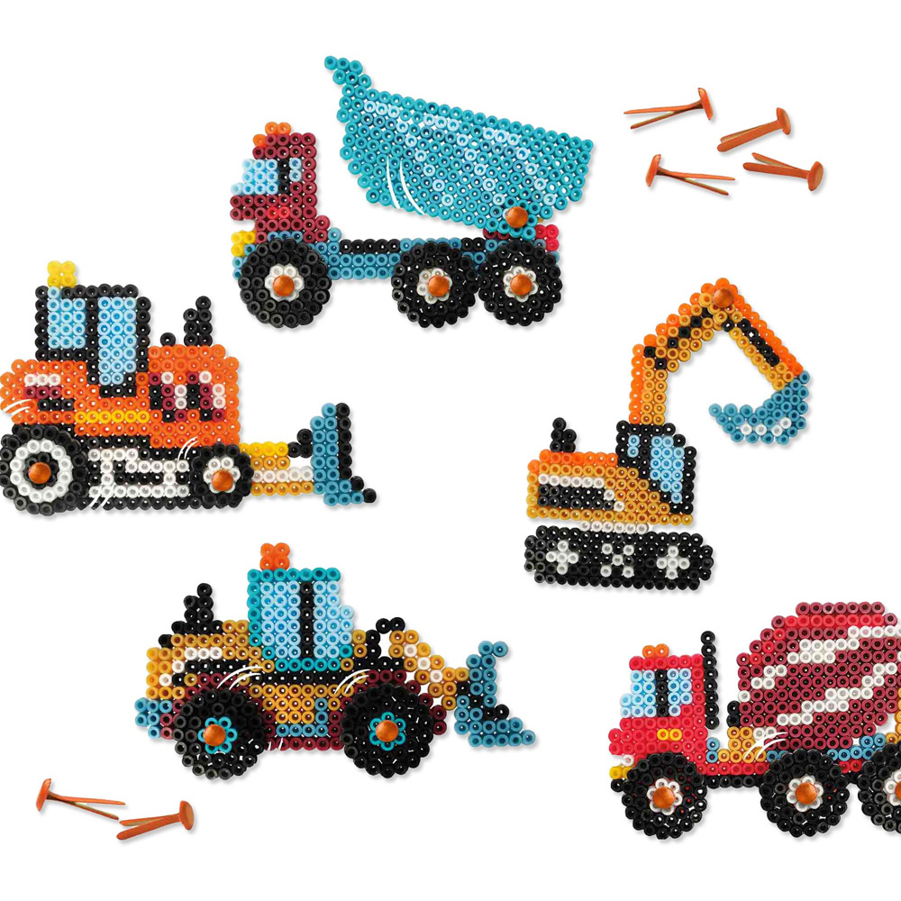 SES Creative Beedz Construction Trucks Iron On Beads Kit 2400 Piece Image 4