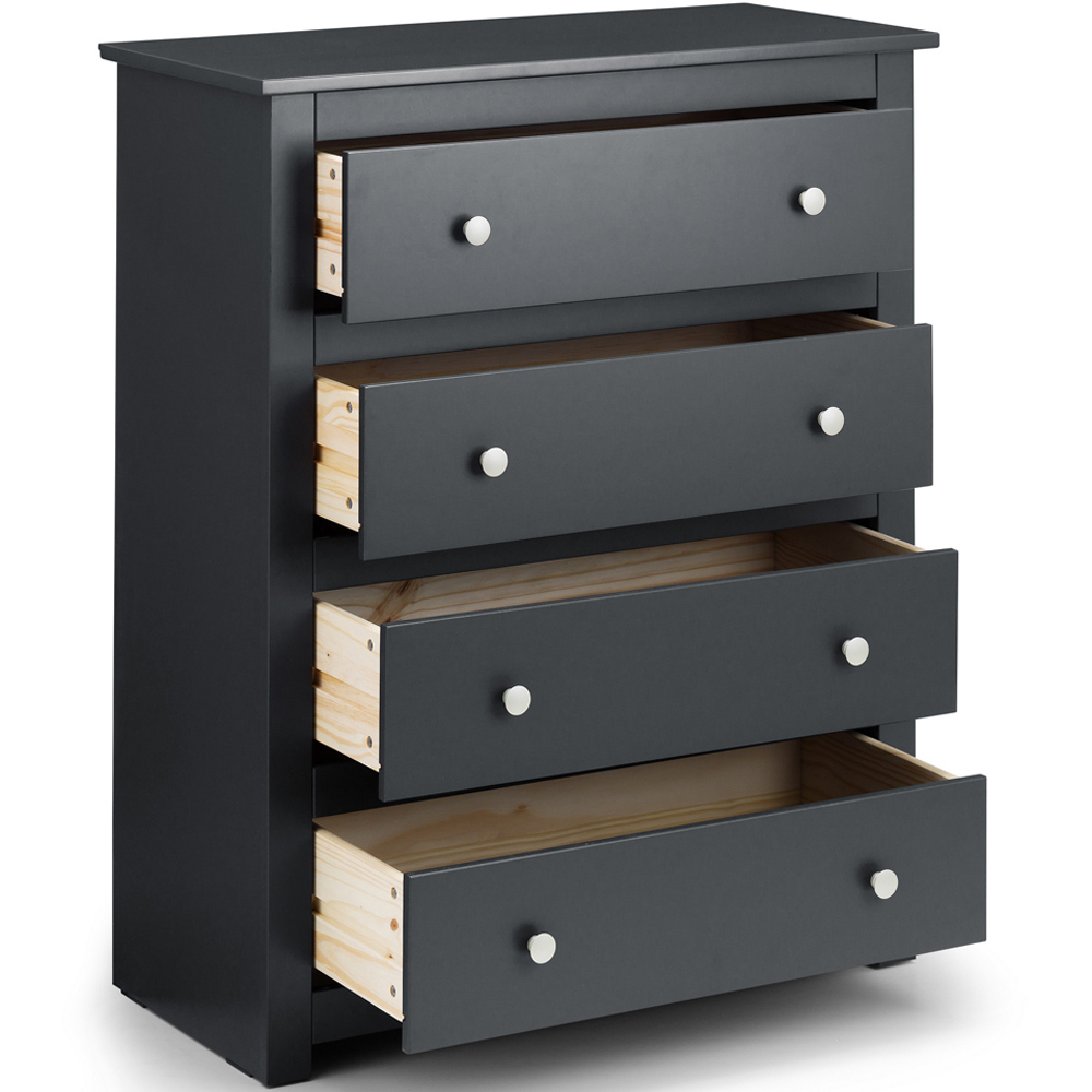 Julian Bowen Radley 4 Drawer Anthracite Chest of Drawers Image 4