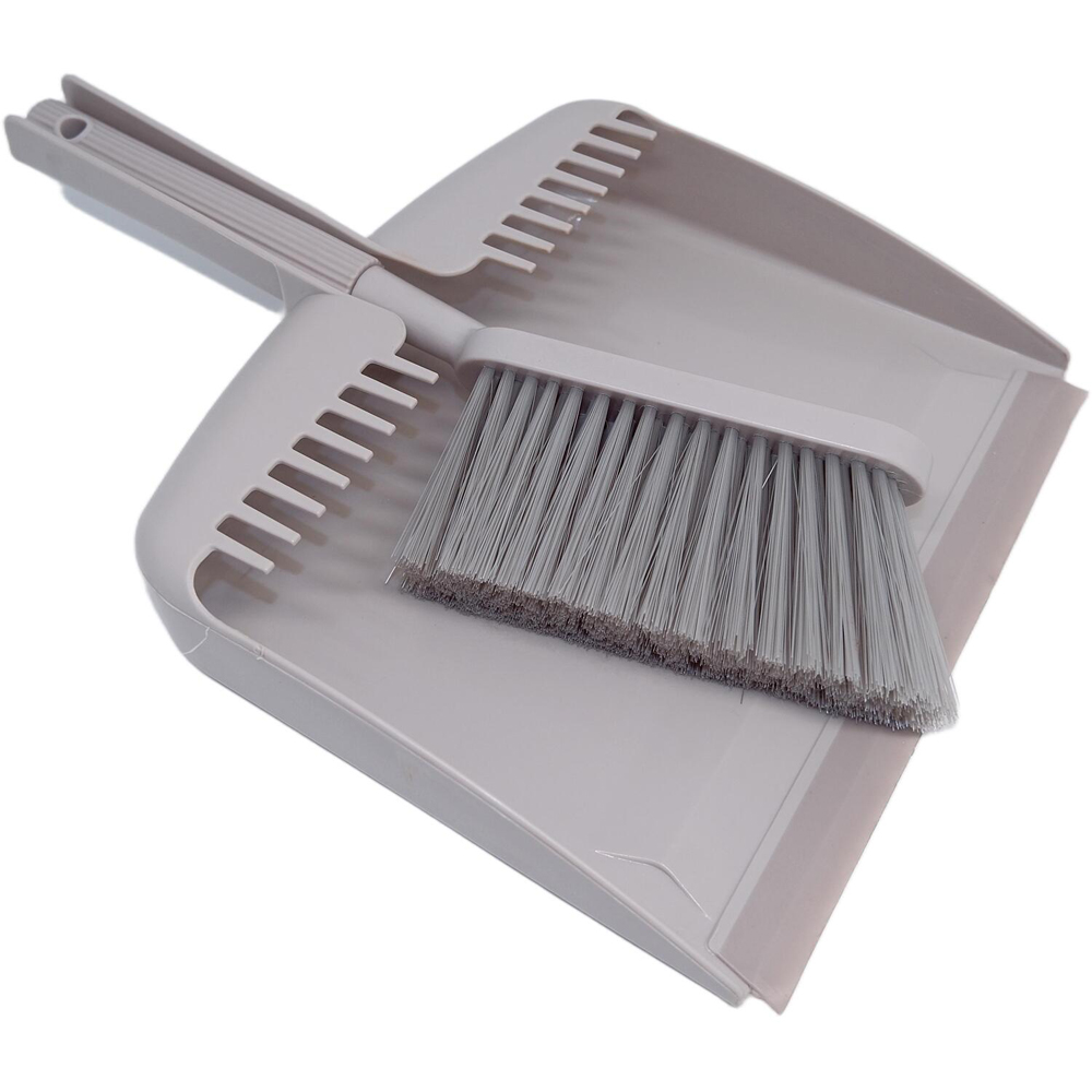 Ribbed Dustpan and Brush Grey Image 2