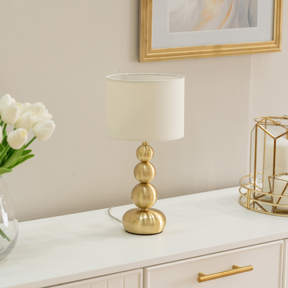 ValueLights Marissa Gold Stacked Ball Touch LED Table Lamp Image 5