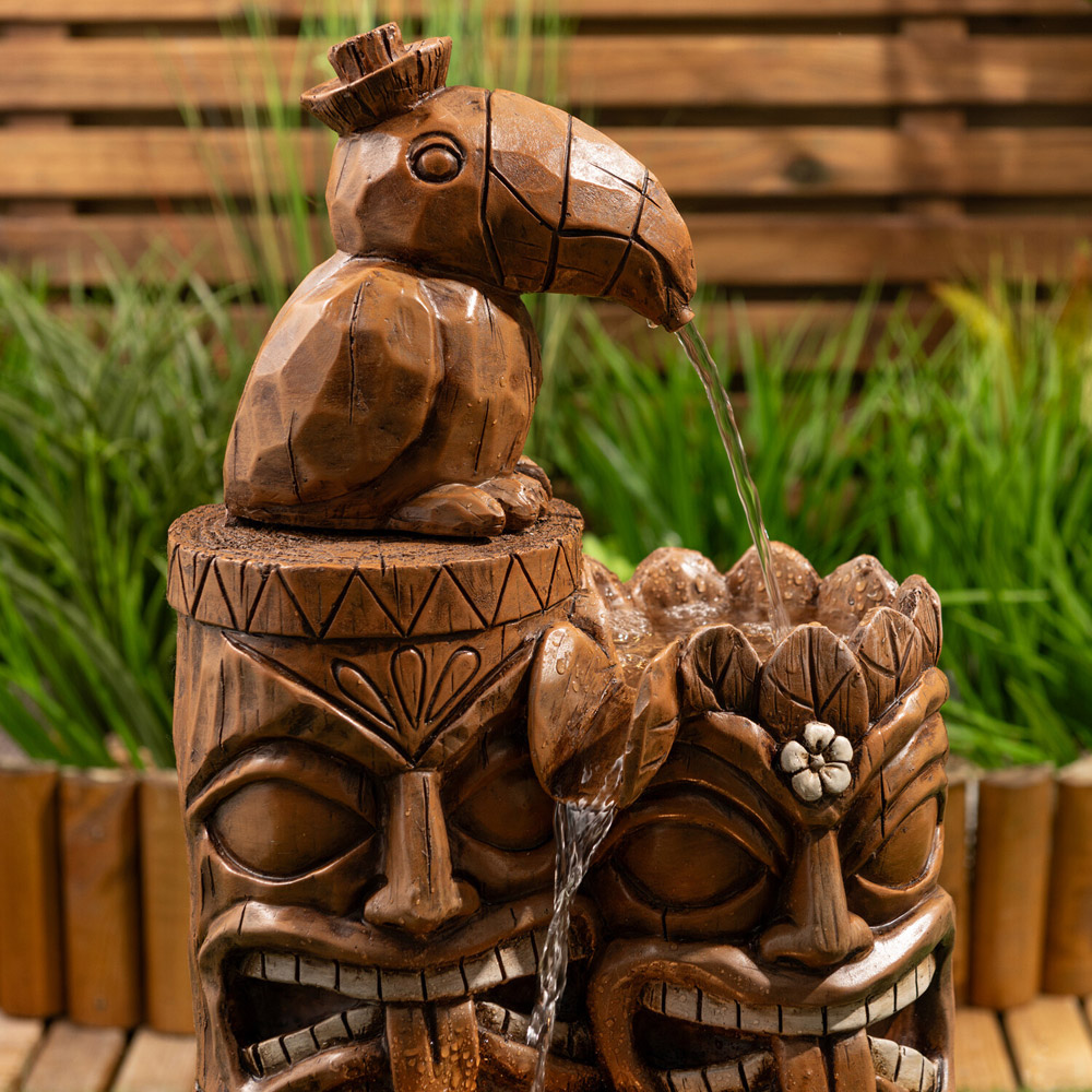 Tiki Stacks Outdoor Water Feature Brown Image 8