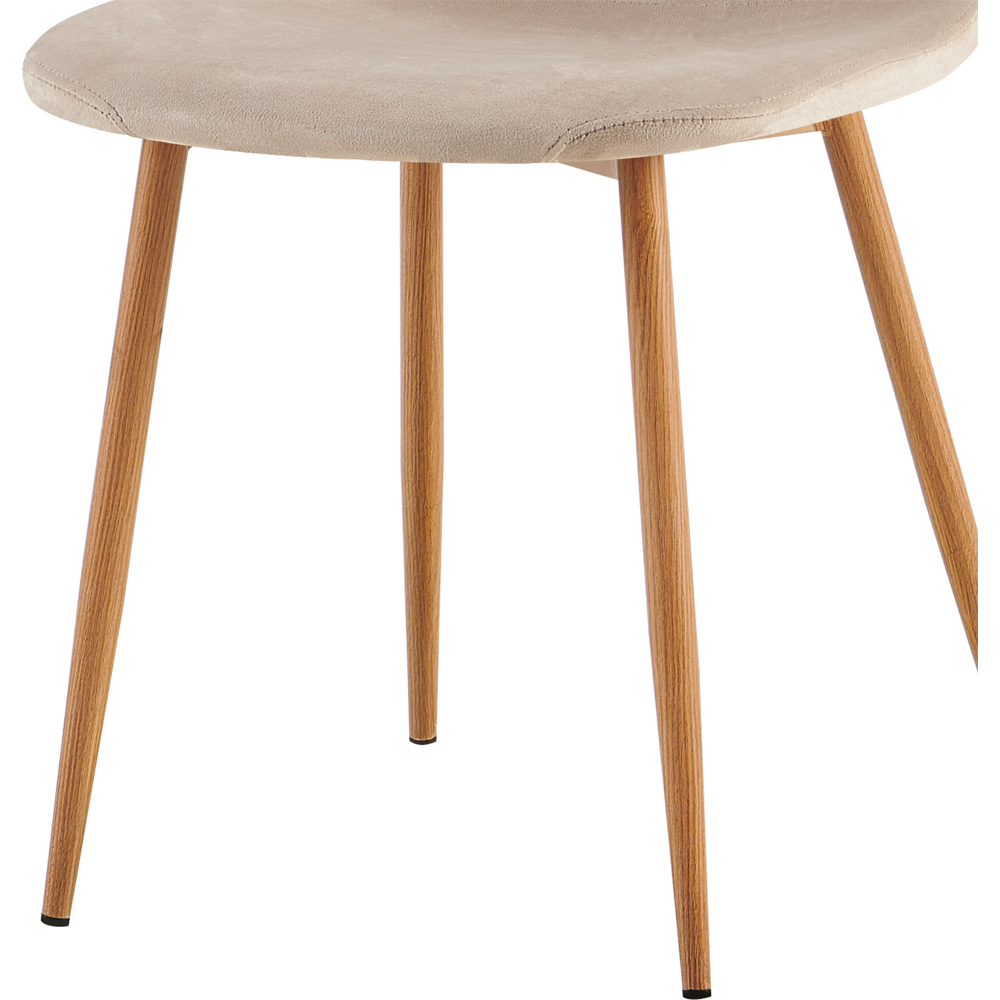 DS Living Luxe Set of 2 Sandshell Wood Printed Coating Dining Chairs Image 4