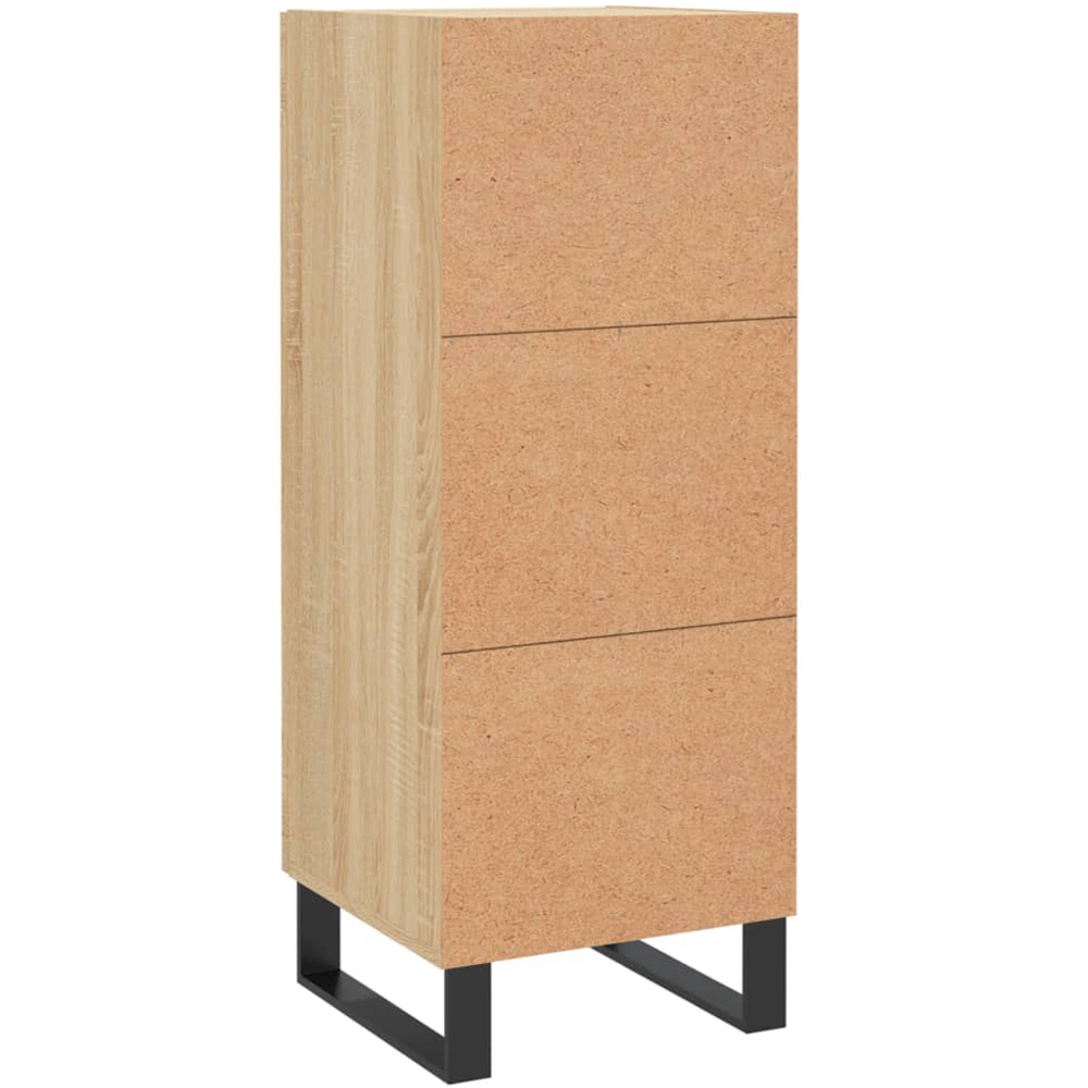 vidaXL Single Door Light Brown Sideboard with Black Handle Image 8
