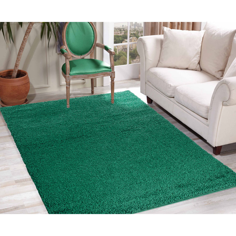 Desire Rugs Oxford Emerald Plain Shaggy Rug 60 x 110cm Image 4
