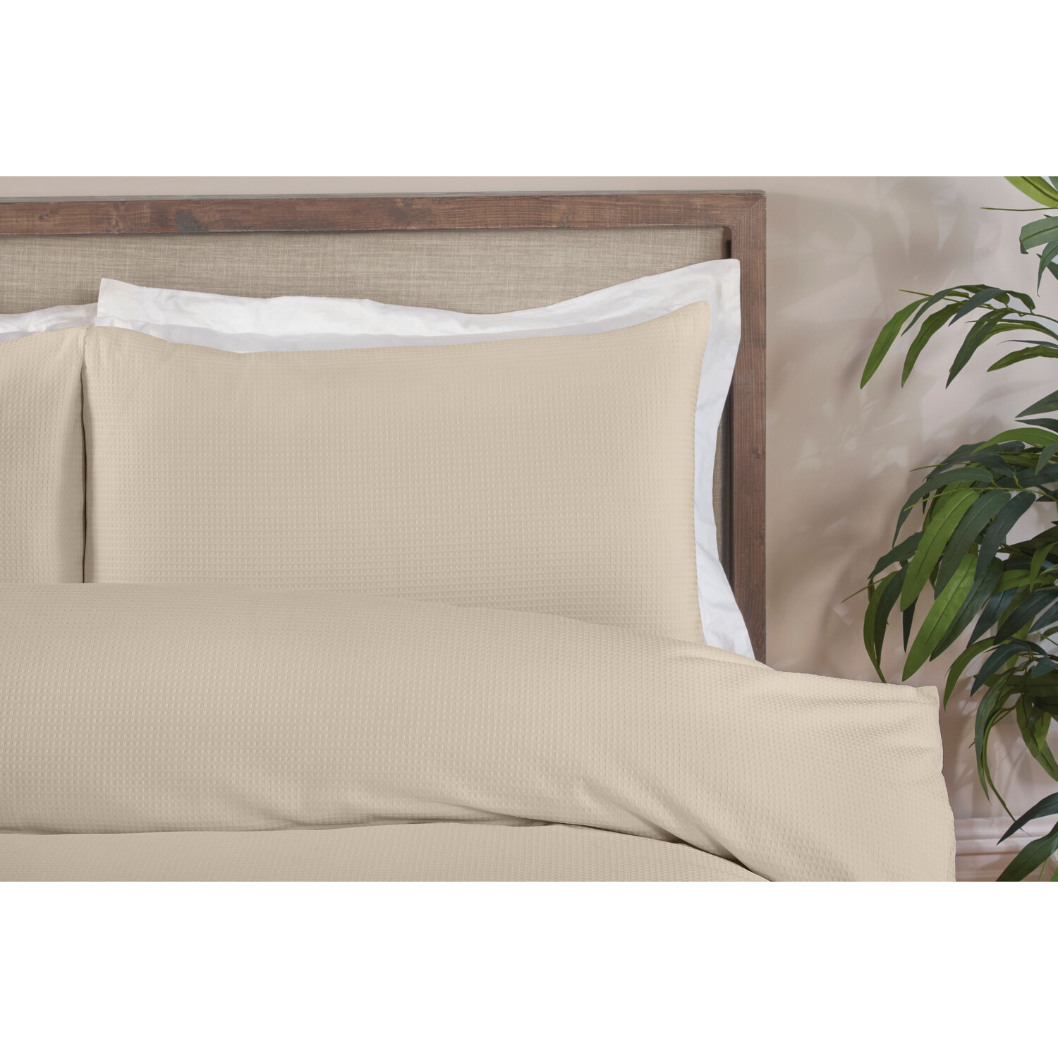 Divante Belgravia Super King Natural Waffle Duvet Set Image 2