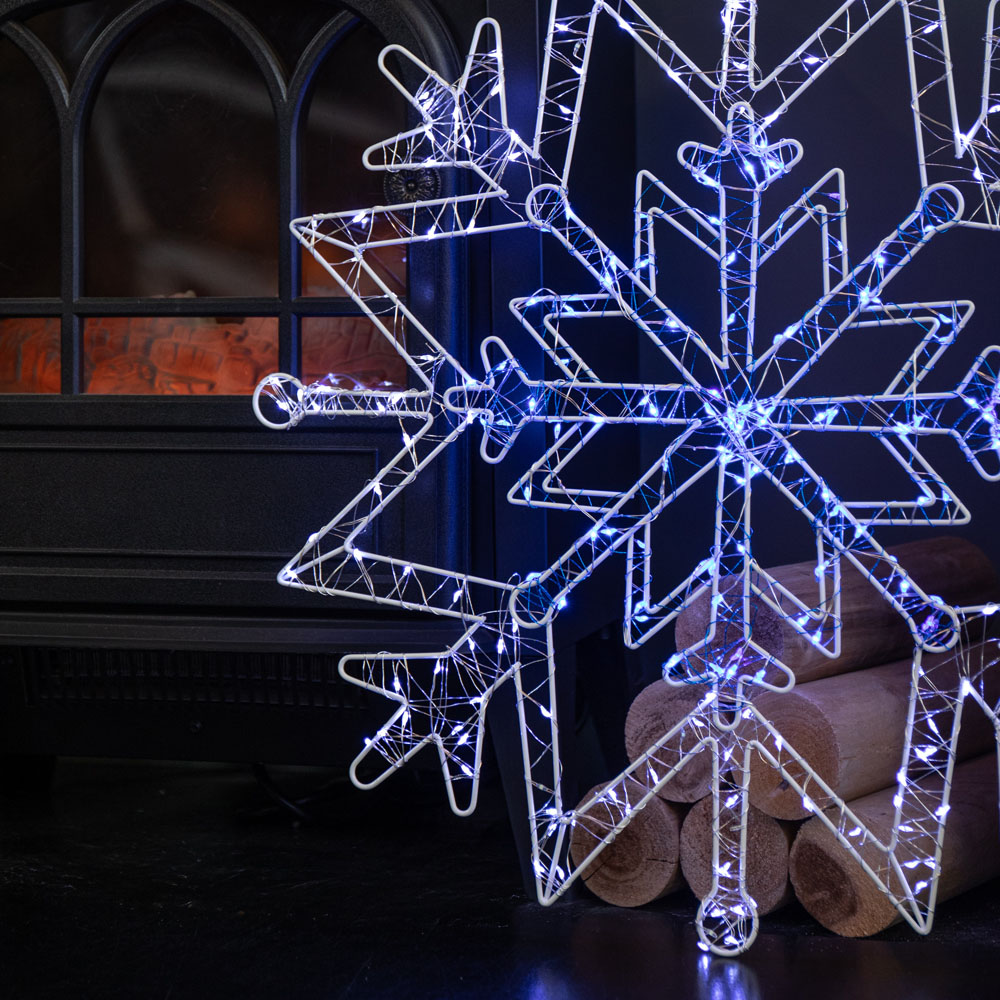 Samuel Alexander 260 Twinkling LED Light-Up Snowflake Dewdrop Silhouette Christmas Decoration 52cm Image 8
